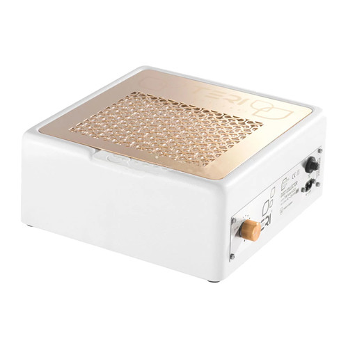Tabletop dust collector for manicure TERI Turbo M white (golden mesh) - Фото №1
