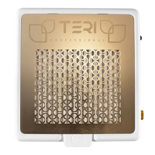 Tabletop dust collector for manicure TERI Turbo M white (golden mesh) - Фото №2