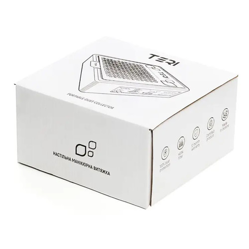 Tabletop dust collector for manicure TERI Turbo M white (golden mesh) - Фото №4
