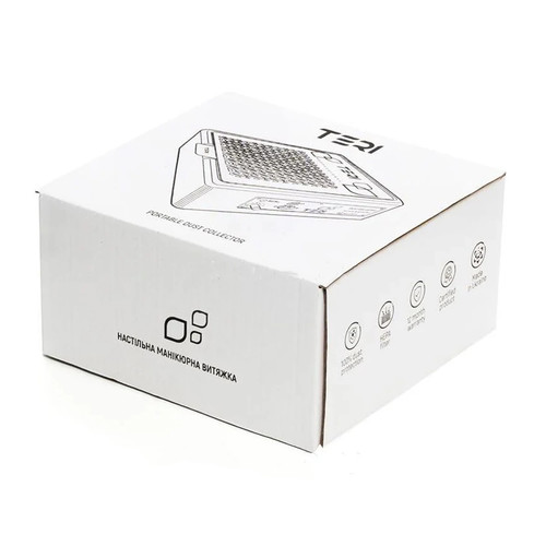 Tabletop dust collector for manicure TERI 800 M black (silver mesh) - Фото №4