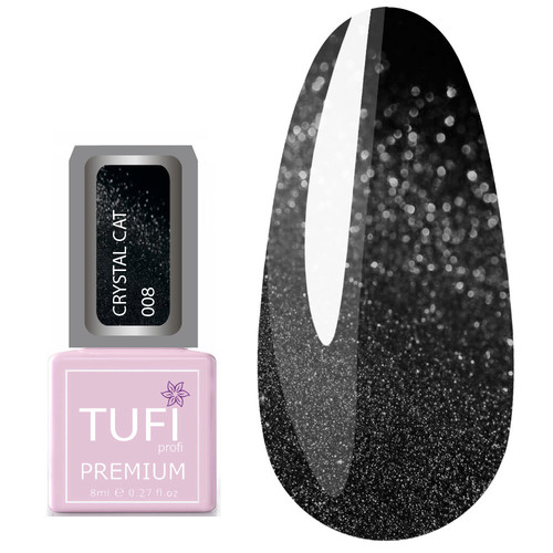 Гель-лак TUFI profi PREMIUM Crystal Cat 08 чорный диамант 8 мл (0100515) - Фото №1