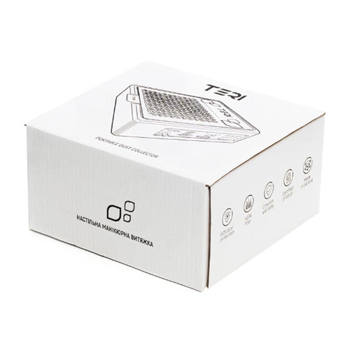 Tabletop dust collector for manicure TERI 800 M white (silver mesh) - Фото №5