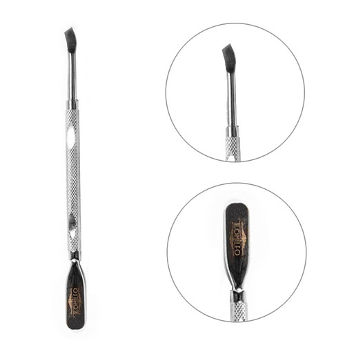 KOMILFO double-sided manicure spatula (pusher + ax) in a diachronic case (172113) - Фото №1