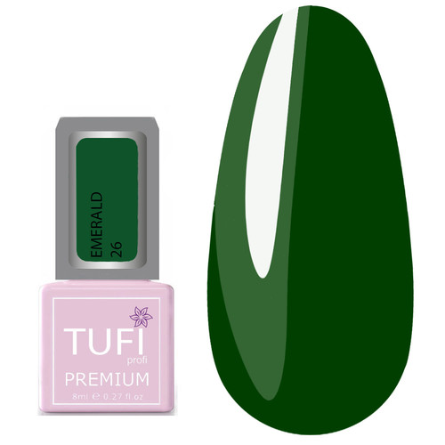 Гель-лак TUFI profi PREMIUM Emerald 26 ирландский мох 8мл (0121280)