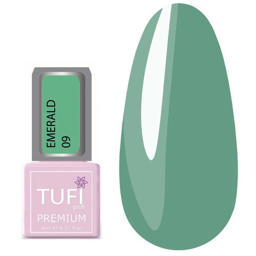 Гель-лак TUFI profi PREMIUM Emerald 09 голубая ель 8мл (0102528) - Фото №1