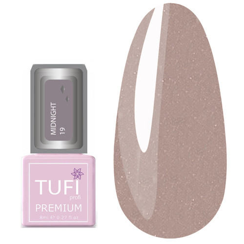 Гель-лак TUFI profi PREMIUM Midnight 19 ледяная лаванда с блестками 8мл (0102637) - Фото №1