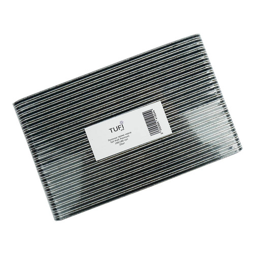 Straight nail file TUFI profi  PREMIUM  black 100/180, 17.8 cm 25 pc (01221898) - Фото №1
