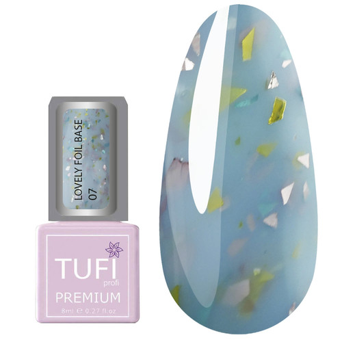 База TUFI profi PREMIUM Lovely Foil Base с фольгой 07 голубой лед 8 мл (0196363) - Фото №1