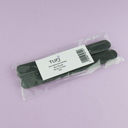 Mini TUFI profi сменные файлы для маникюра 12/135 мм 100 грит 20 шт (0102441) - Фото №5