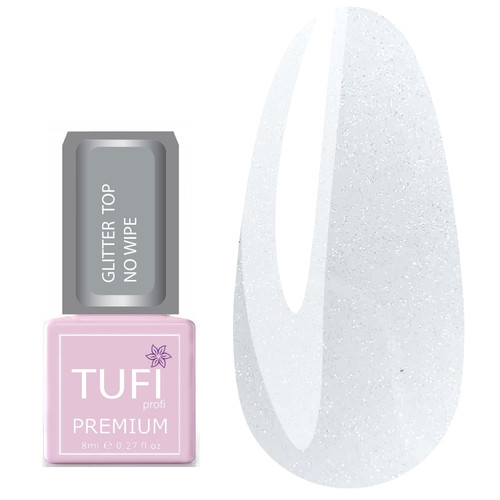 Топ TUFI profi PREMIUM Glitter Top No Wipe без липкого слоя с микроблеском 8 мл (0100375)
