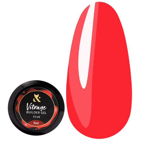 Gel FOX Vitrage Builder gel Red, 15 ml