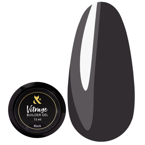 Gel FOX Vitrage Builder gel Black, 15 ml