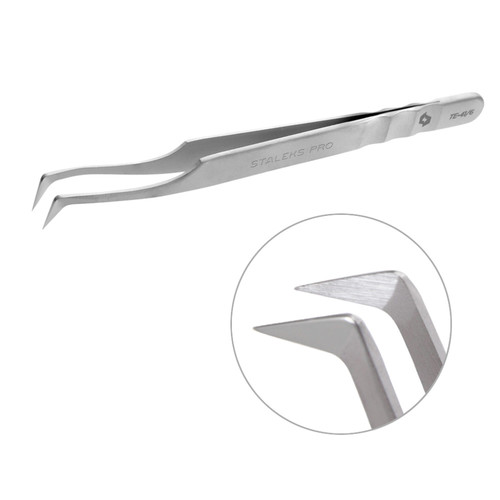 Пинцет профессиональный для ресниц Staleks Pro EXPERT 41 TYPE 6 (башмачок 75') - Фото №1