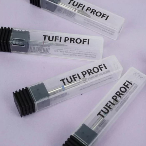 Cutter for manicure TUFI profi PREMIUM diamond cylinder lancet end 862 249 018R 1.8 mm red notch - Фото №4
