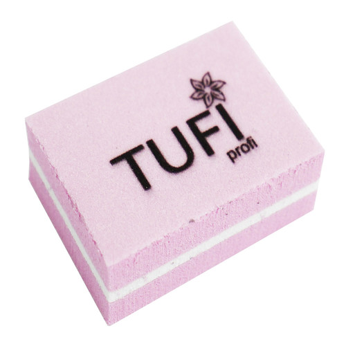 Бафик TUFI profi PREMIUM мини розовый 100/180 грит 1шт (0122162) - Фото №1