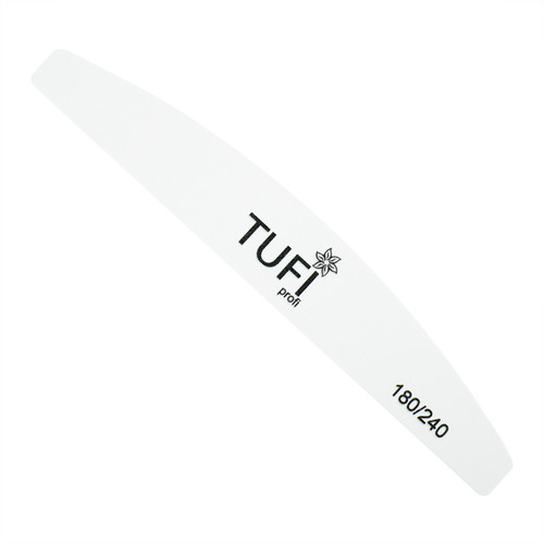 Half-round nail file TUFI profi PREMIUM white 180/240 grit 17,8 сm 1 pc (0231934) - Фото №1