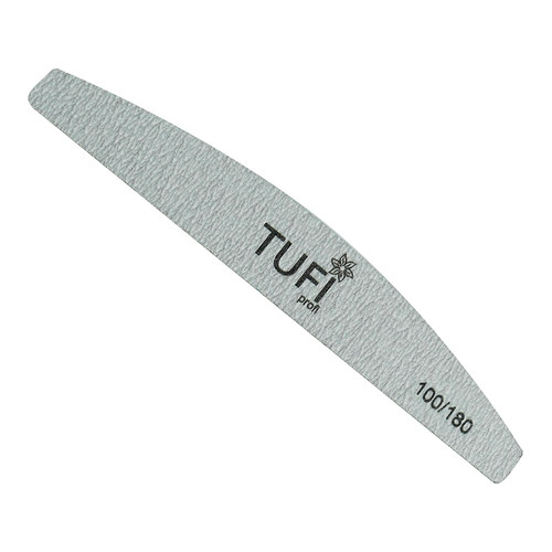 Half-round nail file TUFI profi PREMIUM gray 100/180 grit 17,8 сm 1 pc (0102952) - Фото №1