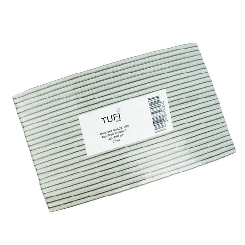 Half-round nail file TUFI profi PREMIUM gray 100/180 grit 17,8 сm 25 pcs (0102953) - Фото №1