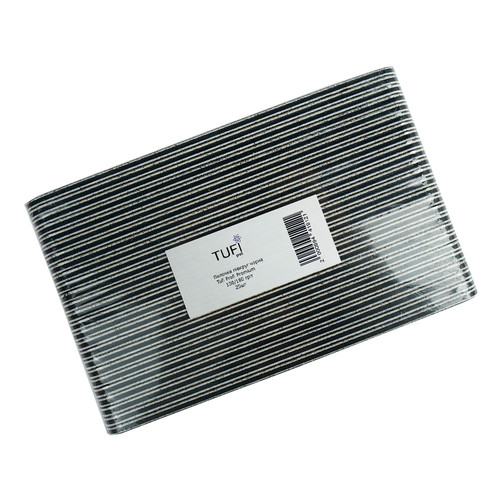 Half-round nail file TUFI profi PREMIUM black 100/180 grit 17,8 сm 25 pcs (0122154) - Фото №1