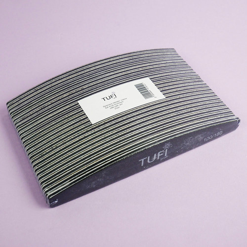 Half-round nail file TUFI profi PREMIUM black 100/180 grit 17,8 сm 25 pcs (0122154) - Фото №3