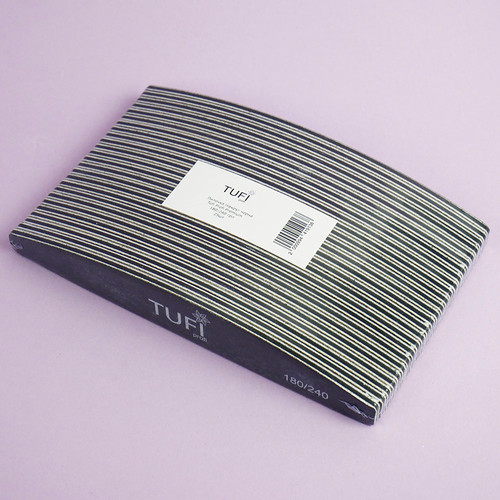 Half-round nail file TUFI profi PREMIUM black 180/240 grit 17,8 сm 25 pcs (0122155) - Фото №3