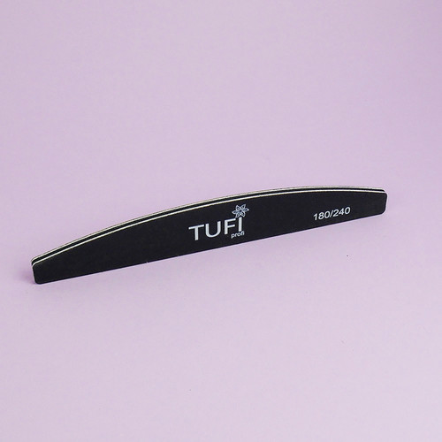 Half-round nail file TUFI profi PREMIUM black 180/240 grit 17,8 сm 25 pcs (0122155) - Фото №4