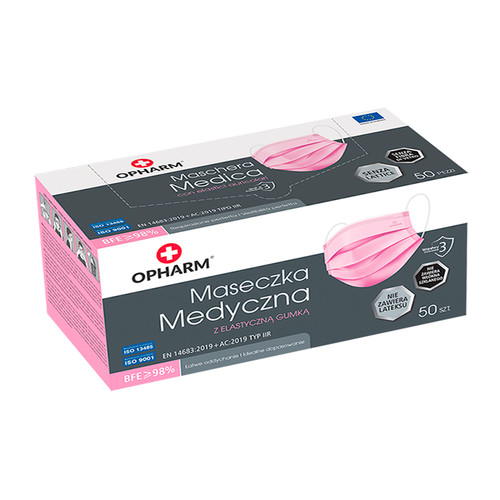 Медицинская маска Opharm 50 штук розовые - Фото №3