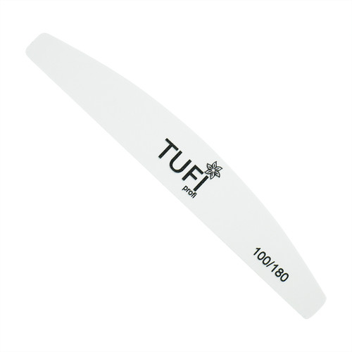Half-round nail file TUFI profi PREMIUM white 100/180 grit 17,8 cm 25 pcs (0231932) - Фото №2