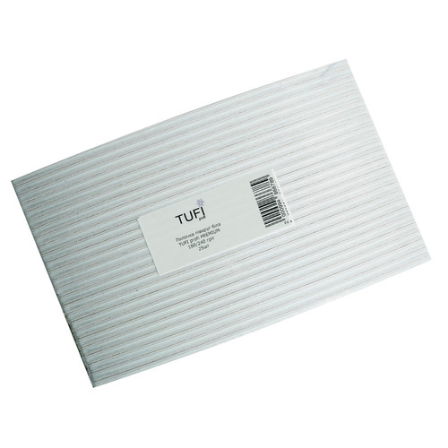 Half-round nail file TUFI profi PREMIUM white 180/240 grit 17,8 cm 25 pcs (0231931) - Фото №1