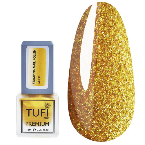 Лак для стемпінгу TUFI profi PREMIUM Stamping золотий 8 мл (0295880) - Фото №1