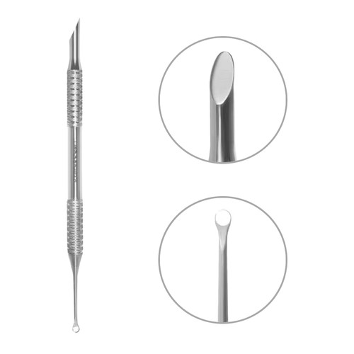 Manicure spatula EXPERT 51 TYPE 2 (beveled pusher + ring) - Фото №1