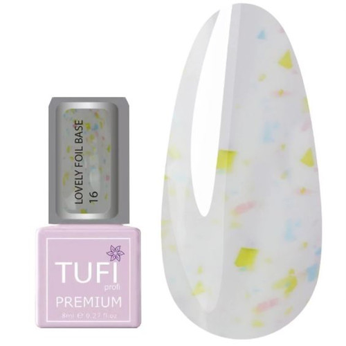 База TUFI profi PREMIUM Lovely Foil Base с фольгой 16 молочный 8 мл - Фото №1