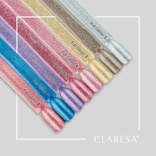 Лак для ногтей Claresa Hybrid FULL GLITTER 3 блестящее золото, 5г - Фото №2