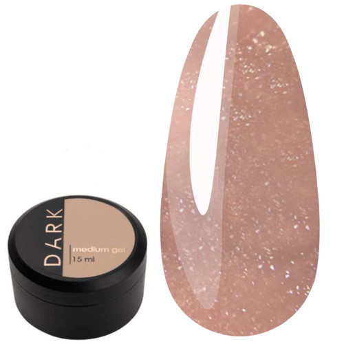 Гель для наращивания DARK Medium Gel №32 бежевый с блестками 15 мл