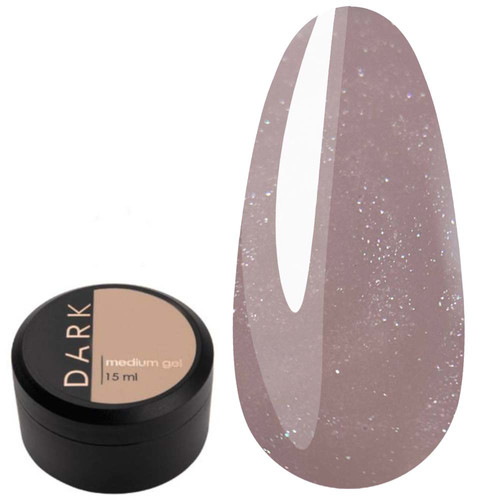 Gel for extensions DARK Medium Gel №33 beige with glitter 15 ml - Фото №1