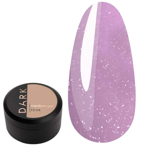 Gel for extensions DARK Medium Gel №35 pink with glitter, 15 ml - Фото №1