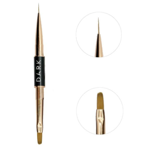Кисть Dark Brush двусторонняя черная матовая (лайнер 10 мм + гель 12 мм)