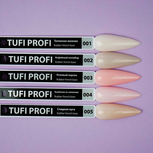 База TUFI profi PREMIUM Rubber French Base 004 клубника со сливками 15 мл - Фото №4