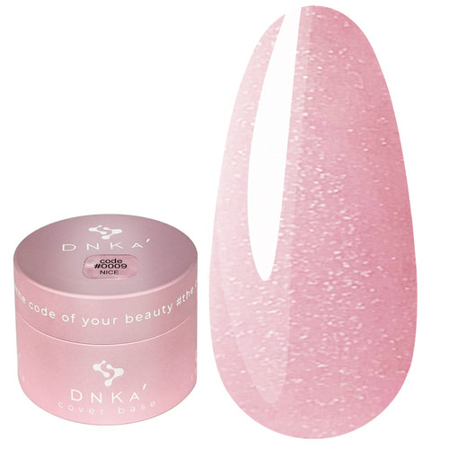 База для ногтей DNKa Cover Base №0009 Nice розовый с серебряным шиммером 30 мл (DNKA0009-30) - Фото №1
