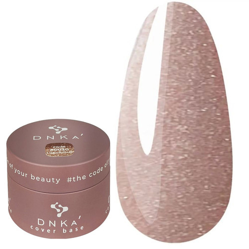 База для ногтей DNKa Cover Base №0030 Luxurious коричнево-бежевый с серебряным шиммером 30 мл (DNKA0030-30) - Фото №1