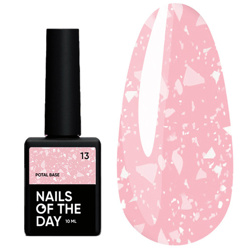 База NAILSOFTHEDAY Potal №13 розовый с розовой поталью 10 мл - Фото №1