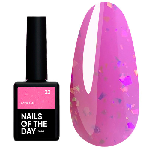 База NAILSOFTHEDAY Potal №23 розовый с розовой поталью 10 мл - Фото №1