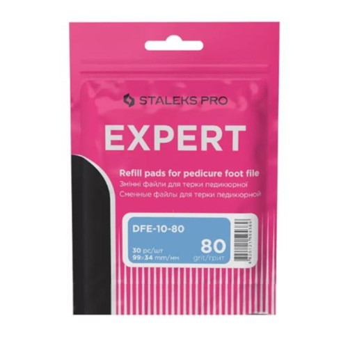 Набор сменных насадок-терок для педикюра Staleks PRO EXPERT 10 зернистостью 80 (30 шт.) - Фото №1
