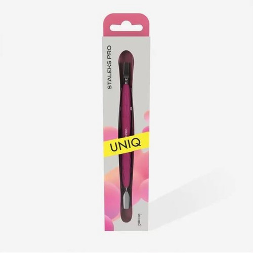 Manicure spatula with silicone handle STALEKS UNIQ 10 TYPE 5 pusher round narrow + wide straight blade - Фото №3
