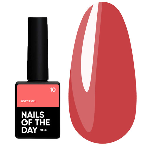 Gel NAILSOFTHEDAY Bottle gel 10 coral, 10 ml - Фото №1
