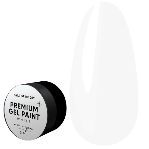 Гель-краска NAILSOFTHEDAY Premium gel paint White no wipe, 5 ml - Фото №1