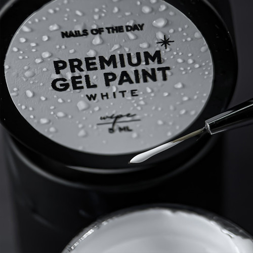 Гель-краска NAILSOFTHEDAY Premium gel paint White wipe, 5 ml - Фото №2