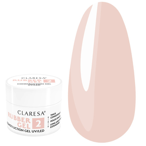 Gel for extensions Claresa Rubber Gel 02 warm light pink 45 g - Фото №1