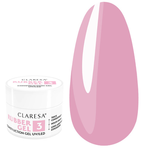 Gel for extensions Claresa Rubber Gel 3 cool pink 90 g - Фото №1