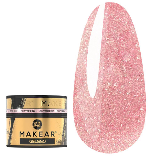 Gel for extensions MAKEAR Gel&Go GG22 Glitter Pink 15 ml - Фото №1